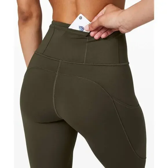LULULEMON Women's Fast and Free Tight 31" Non-Reflective Size 8 In Dark Olive - Picture 7 of 11